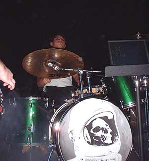 Charles playing drums.